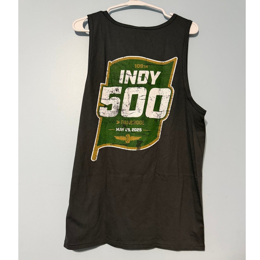 IndyCar Indy 500 109th Running 2025 Racing Tank Top Men's Medium‎ Dark Grey 0870